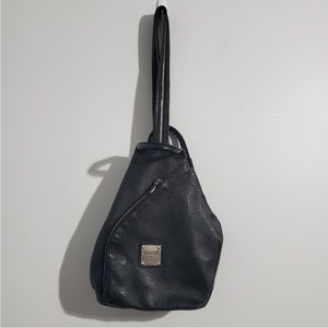 Valentina Pebbled Leather Sling Backpack Bag